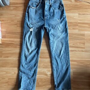Ann Taylor LOFT Women's Blue High Waist Straight Crop Jeans Size 2/26